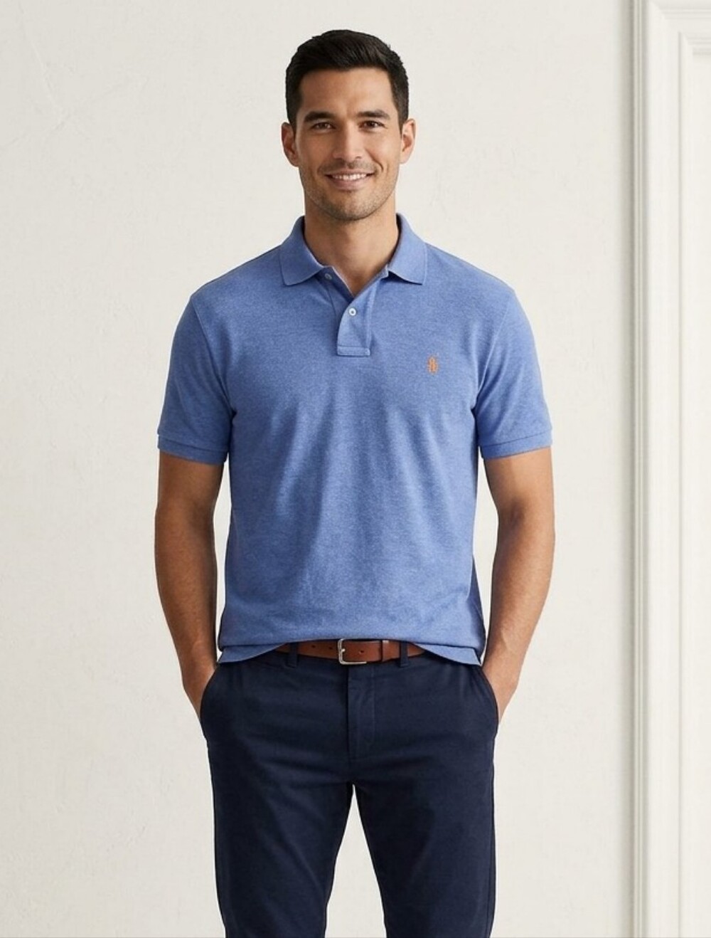 Polo Ralph Lauren Men's Blue Soft Touch Classic Fit Polo Shirt  Medium